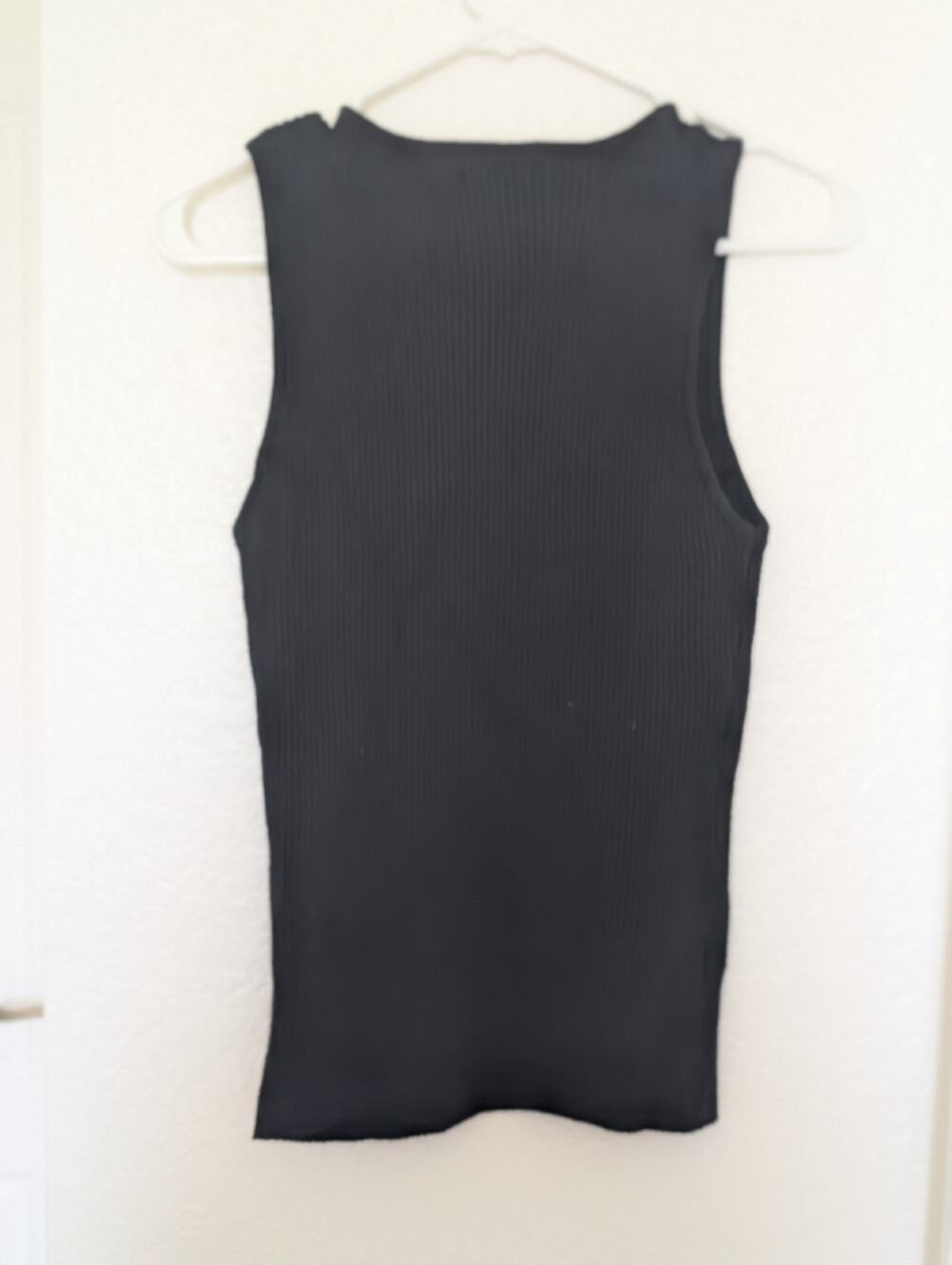 ZESICA Women's Black Ribbed Mock Neck Sweater Tank Top Size 2XL